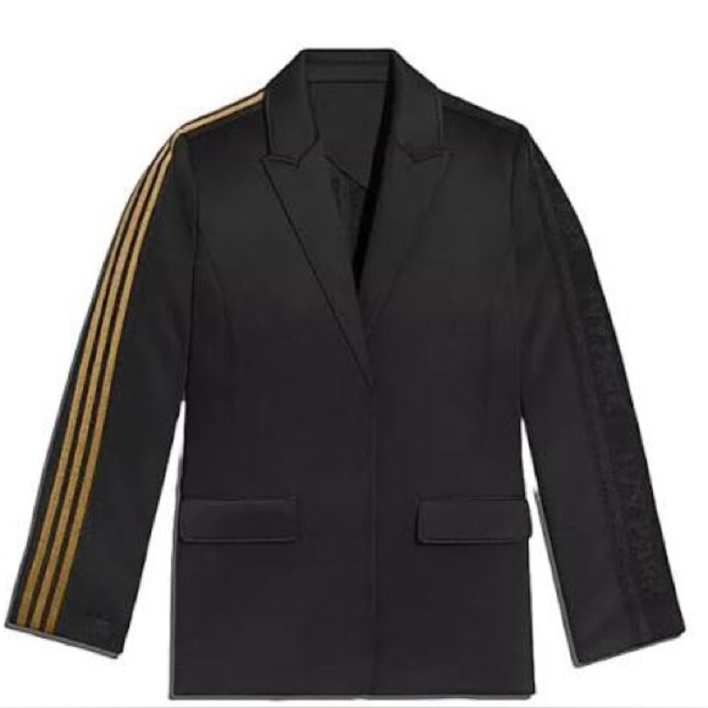 Adidas x Ivy Park Black Blazer with Gold and Black Stripes